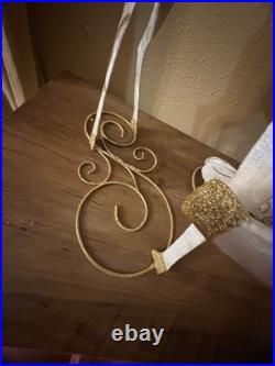 Pier 1 Capiz and Metal Reindeer Set Rare Vintage Glitter EUC