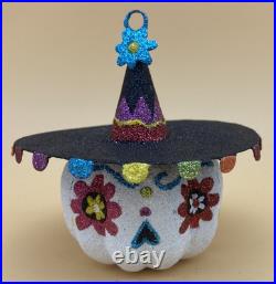 Pier 1 Day Of The Dead Halloween Glitter Skeleton Black Cat Sugar Skull Pumpkin