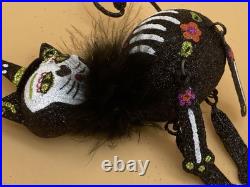 Pier 1 Day Of The Dead Halloween Glitter Skeleton Black Cat Sugar Skull Pumpkin