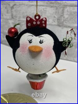 Pier 1 Glittery Girl Penguin Cupcake Cherry Candy Christmas Ornament Very Rare