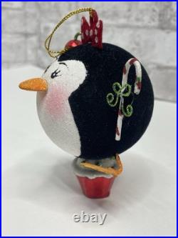Pier 1 Glittery Girl Penguin Cupcake Cherry Candy Christmas Ornament Very Rare