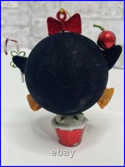 Pier 1 Glittery Girl Penguin Cupcake Cherry Candy Christmas Ornament Very Rare