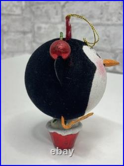 Pier 1 Glittery Girl Penguin Cupcake Cherry Candy Christmas Ornament Very Rare