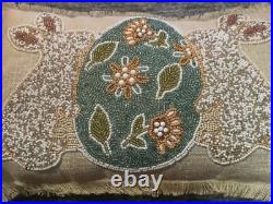 Pier 1 Imports Jute Beaded Bunny and Easter Egg Pillow 12 x 20 Natural NWT