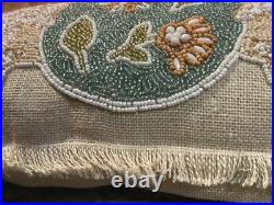 Pier 1 Imports Jute Beaded Bunny and Easter Egg Pillow 12 x 20 Natural NWT