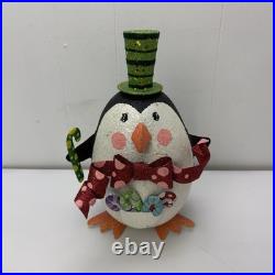 Pier 1 Imports Vintage Glitter Christmas Holiday Penguin Figurine 11