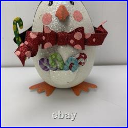 Pier 1 Imports Vintage Glitter Christmas Holiday Penguin Figurine 11