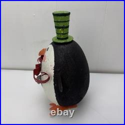 Pier 1 Imports Vintage Glitter Christmas Holiday Penguin Figurine 11