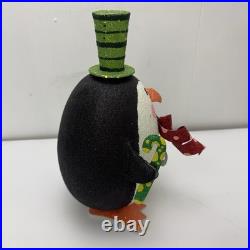Pier 1 Imports Vintage Glitter Christmas Holiday Penguin Figurine 11