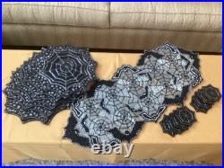 Pier 1 & Spooky Nights Beaded Spider Web Placemats, Coasters, Runner Set Of 17 Pier 1 & Spooky Nights Beaded Spider Web Placemats, Coasters, Runner Set Of 17