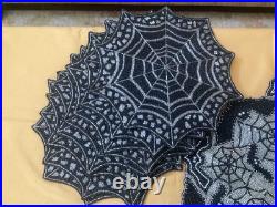 Pier 1 & Spooky Nights Beaded Spider Web Placemats, Coasters, Runner Set Of 17 Pier 1 & Spooky Nights Beaded Spider Web Placemats, Coasters, Runner Set Of 17