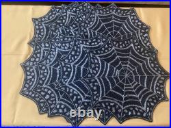 Pier 1 & Spooky Nights Beaded Spider Web Placemats, Coasters, Runner Set Of 17 Pier 1 & Spooky Nights Beaded Spider Web Placemats, Coasters, Runner Set Of 17