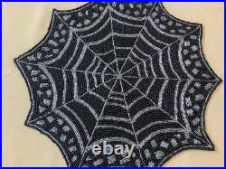 Pier 1 & Spooky Nights Beaded Spider Web Placemats, Coasters, Runner Set Of 17 Pier 1 & Spooky Nights Beaded Spider Web Placemats, Coasters, Runner Set Of 17