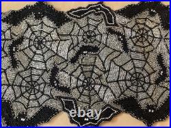 Pier 1 & Spooky Nights Beaded Spider Web Placemats, Coasters, Runner Set Of 17 Pier 1 & Spooky Nights Beaded Spider Web Placemats, Coasters, Runner Set Of 17