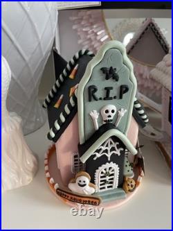 Pink 3 Set Halloween Gingerbread House Lights Ghoulish, Broomstick Sweet Treats