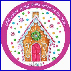 Pink Gingerbread Sugar Plum House Christmas Wreath Handmade Deco Mesh