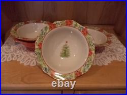 Pioneer Woman Holiday Cheer GARLAND Serving/Salad Bowl 8.3 SET OF 4-NEW