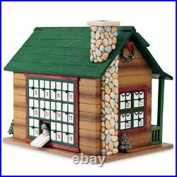 Plow&Hearth Christmas Advent Cabin with Woodland Animals & Santa Brand New