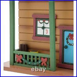 Plow&Hearth Christmas Advent Cabin with Woodland Animals & Santa Brand New