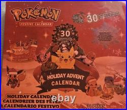 Pokémon Christmas Door Advent Calendar 30pc Toys Pikachu Eevee Bulbasaur