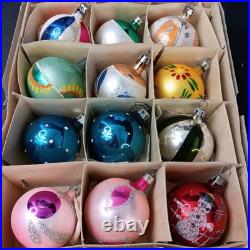 Poland Vintage Stunning Christmas Ornaments 12pcs Rare Xmas Balls Decor Polish