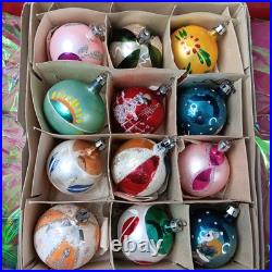 Poland Vintage Stunning Christmas Ornaments 12pcs Rare Xmas Balls Decor Polish