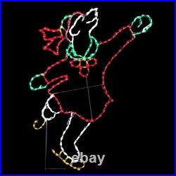Polar Bear Girl Ice Skating Outdoor Christmas Decoration Wireframe 64