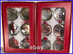 Pottery Barn 12 DAYS OF CHRISTMAS HOLIDAY ORNAMENT SET Complete in Box