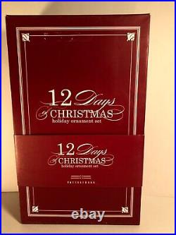 Pottery Barn 12 DAYS OF CHRISTMAS HOLIDAY ORNAMENT SET Complete in Box