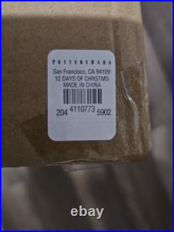 Pottery Barn 12 Days Of Christmas Mercury Ornament Set -NIB