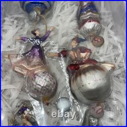 Pottery Barn 12 Days Of Christmas Mercury Ornament Set READ