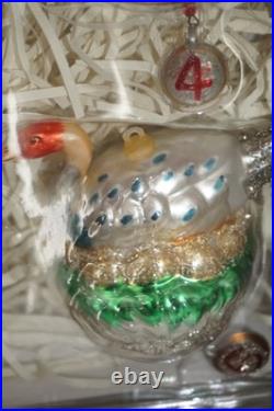 Pottery Barn 12 Days Of Christmas Mercury Ornament Set with Original Box