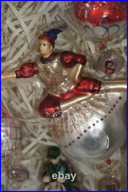 Pottery Barn 12 Days Of Christmas Mercury Ornament Set with Original Box