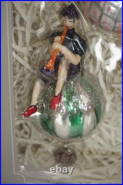 Pottery Barn 12 Days Of Christmas Mercury Ornament Set with Original Box