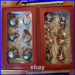 Pottery Barn 12 Days of Christmas Glass Ornaments Complete Set