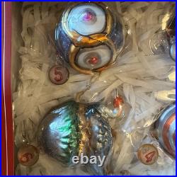 Pottery Barn 12 Days of Christmas Glass Ornaments Complete Set