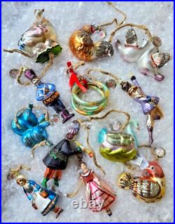 Pottery Barn 12 Days of Christmas Mercury Ornaments BRAND NEW