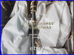 Pottery Barn 12 Gnomes of Christmas Mercury Glass Ornament Set NIB