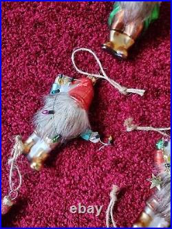 Pottery Barn 12 Gnomes of Christmas Mercury Glass Ornament Set NIB