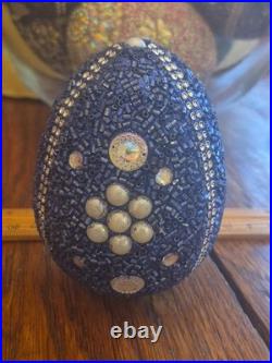 Pottery Barn 3.75×2.75Beaded Jeweled Easter Eggs 13-Count Vase/Bowl Filler EUC