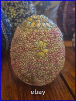 Pottery Barn 3.75×2.75Beaded Jeweled Easter Eggs 13-Count Vase/Bowl Filler EUC Pottery Barn 3.75×2.75Beaded Jeweled Easter Eggs 13-Count Vase/Bowl Filler EUC