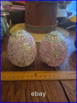 Pottery Barn 3.75×2.75Beaded Jeweled Easter Eggs 13-Count Vase/Bowl Filler EUC