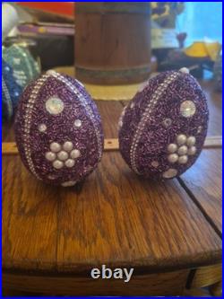 Pottery Barn 3.75×2.75Beaded Jeweled Easter Eggs 13-Count Vase/Bowl Filler EUC Pottery Barn 3.75×2.75Beaded Jeweled Easter Eggs 13-Count Vase/Bowl Filler EUC