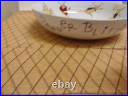 Pottery Barn 8 Reindeer 14 Round X 3.5 Tall Salad Serving Bowl Retired