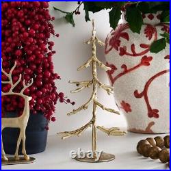 Pottery Barn Brass Finish Sculpted Tree Medium 14 New