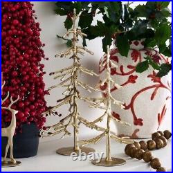 Pottery Barn Brass Finish Sculpted Tree Medium 14 New