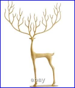 Pottery Barn Brass Sculpted Merry Reindeer, Large 25, Brand New
