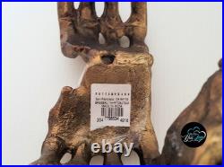 Pottery Barn Brass Skeleton Heart Hands Decor 10 W NEW Halloween RARE