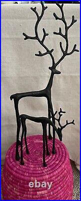 Pottery Barn Bronzed Sculpted Reindeer Size M & S NWT