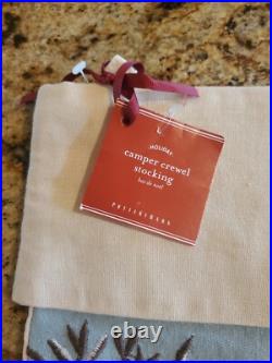 Pottery Barn CHRISTMAS CAMPER Crewel Embroidered Stocking AIRSTREAM Holiday NWT Pottery Barn CHRISTMAS CAMPER Crewel Embroidered Stocking AIRSTREAM Holiday NWT